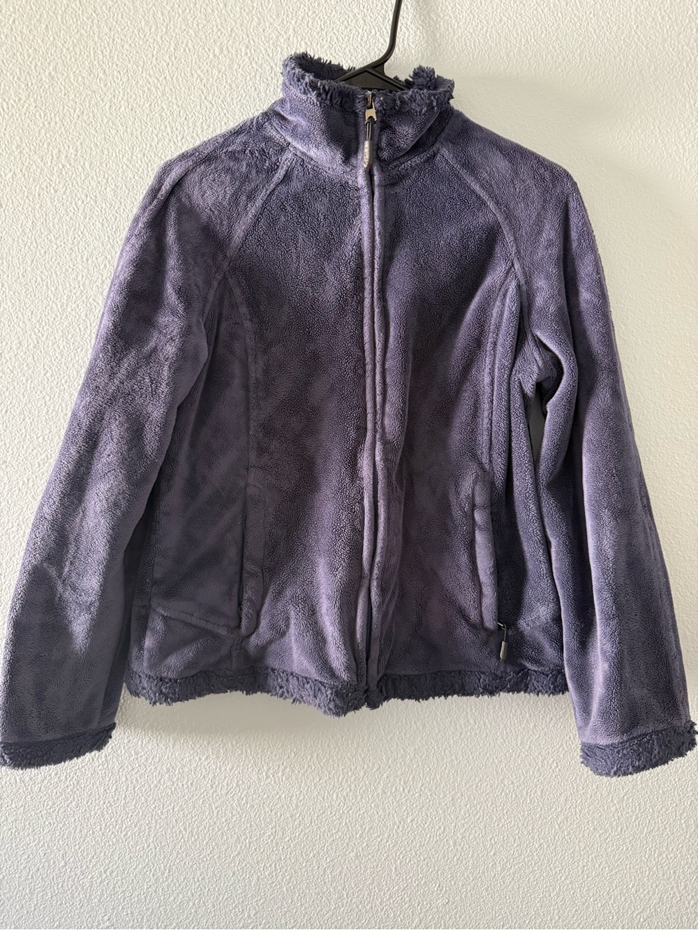 Plush Fleece Zip Jacket Blue Gray Sherpa by Green Tea